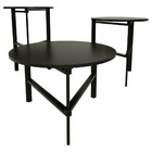 Kit 03 Mesas Lateral Sala De Estar Tours Gofrato Preto - Gran