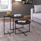 Kit 03 Mesas Volpi Preto Base Metálica Preto - D'rossi