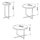 Kit 03 Mesas Volpi Preto Base Metálica Preto - D'rossi