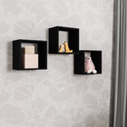 Kit 03 Nichos De Parede Decorativo Para Quarto Sala 30x30 Cm