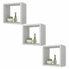 Kit 03 Nichos Quadrados 30cm Mdf Branco Decoração