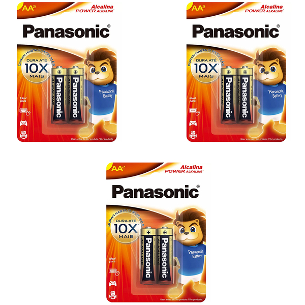 Kit 03 Pilha Alcalina Aa Panasonic Lr6