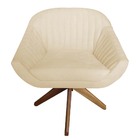 Kit 03 Poltrona Anitta Giratória Suede Bege - D'classe Decor