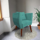 Kit 03 Poltrona Bia Pés Palito Suede Azul Tiffany - D'classe