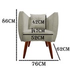 Kit 03 Poltrona Bia Pés Palito Suede Bege - D'classe Decor