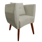 Kit 03 Poltrona Bia Pés Palito Suede Bege - D'classe Decor