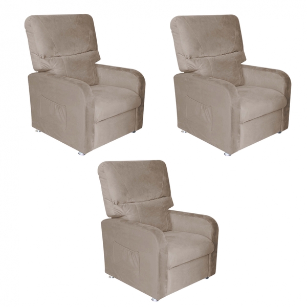 Kit 03 Poltrona Do Papai Reclinável 2 Em 1 Gran Stan Corino B