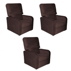 Kit 03 Poltrona Do Papai Reclinável 2 Em 1 Gran Stan Suede Ma