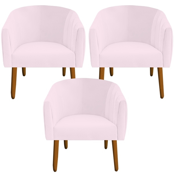 Kit 03 Poltrona Julia Decoração Salão Cadeira Escritório Rece