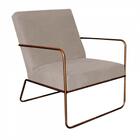 Kit 03 Poltronas Cadeira Malta Aramado Bronze Corino Bege