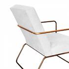 Kit 03 Poltronas Cadeira Malta Aramado Bronze Corino Branco