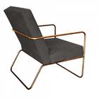 Kit 03 Poltronas Cadeira Malta Aramado Bronze Suede Cinza