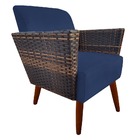 Kit 03 Poltronas Chanel Braça Tramada Pés Palito Suede Azul M