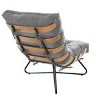 Kit 03 Poltronas Costela Madeira X Pés Cruzados Suede Cinza