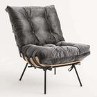 Kit 03 Poltronas Costela Suede Cinza