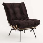 Kit 03 Poltronas Costela Suede Marrom