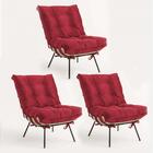 Kit 03 Poltronas Costela Suede Vermelho