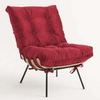 Kit 03 Poltronas Costela Suede Vermelho