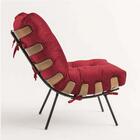 Kit 03 Poltronas Costela Suede Vermelho