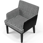 Kit 03 Poltronas Decorativa Base Preto Beatriz W01 Suede Pied