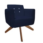 Kit 03 Poltronas Decorativa Duda Base Giratória C/strass Sued