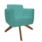 Kit 03 Poltronas Decorativa Duda Base Giratória C/strass Sued