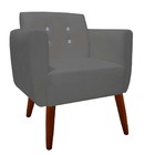 Kit 03 Poltronas Decorativa Duda C/strass Suede Grafite - D'c