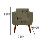 Kit 03 Poltronas Decorativa Duda Suede Marrom Rato - D'classe