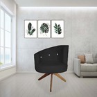Kit 03 Poltronas Decorativa Giovana Base Giratória Suede Pret