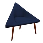 Kit 03 Poltronas Decorativa Ibiza Suede Azul Marinho - D'clas