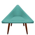 Kit 03 Poltronas Decorativa Ibiza Suede Azul Tiffany - D'clas