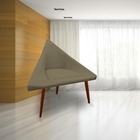 Kit 03 Poltronas Decorativa Ibiza Suede Marrom Rato - D'class