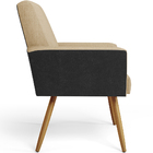 Kit 03 Poltronas Decorativa Maria W01 Pés Palito Linho Bege E