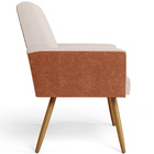 Kit 03 Poltronas Decorativa Maria W01 Pés Palito Linho Cru Co