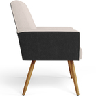 Kit 03 Poltronas Decorativa Maria W01 Pés Palito Linho Cru Co