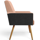 Kit 03 Poltronas Decorativa Maria W01 Pés Palito Linho Rosê C