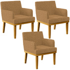 Kit 03 Poltronas Decorativa Para Sala De Estar E Recepção Bea