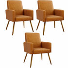 Kit 03 Poltronas Decorativa Para Sala De Estar Maria W01 Pés