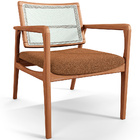 Kit 03 Poltronas Decorativa Para Sala Estar Madeira Tela Sint