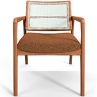 Kit 03 Poltronas Decorativa Para Sala Estar Madeira Tela Sint