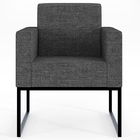 Kit 03 Poltronas Decorativa Sala E Recepção Base Fixa Metal H