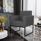 Kit 03 Poltronas Decorativa Sala E Recepção Base Fixa Metal H