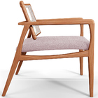 Kit 03 Poltronas Decorativa Sala Estar Madeira Tela Sintética