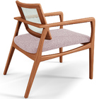 Kit 03 Poltronas Decorativa Sala Estar Madeira Tela Sintética