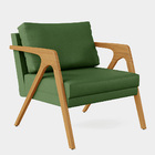 Kit 03 Poltronas Decorativa Sala Pietra Com Estrutura Madeira