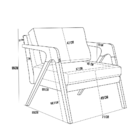 Kit 03 Poltronas Decorativa Sala Pietra Com Estrutura Madeira