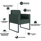 Kit 03 Poltronas Decorativa Sala Recepção Base Fixa De Metal