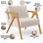 Kit 03 Poltronas Decorativas Para Sala Estar Pietra Estrutura