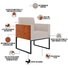 Kit 03 Poltronas Decorativas Sala Base Fixa Metal Helô L02 Li