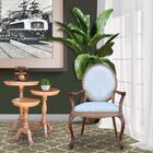 Kit 03 Poltronas Decorativas Sala De Estar Base Madeira Maciç